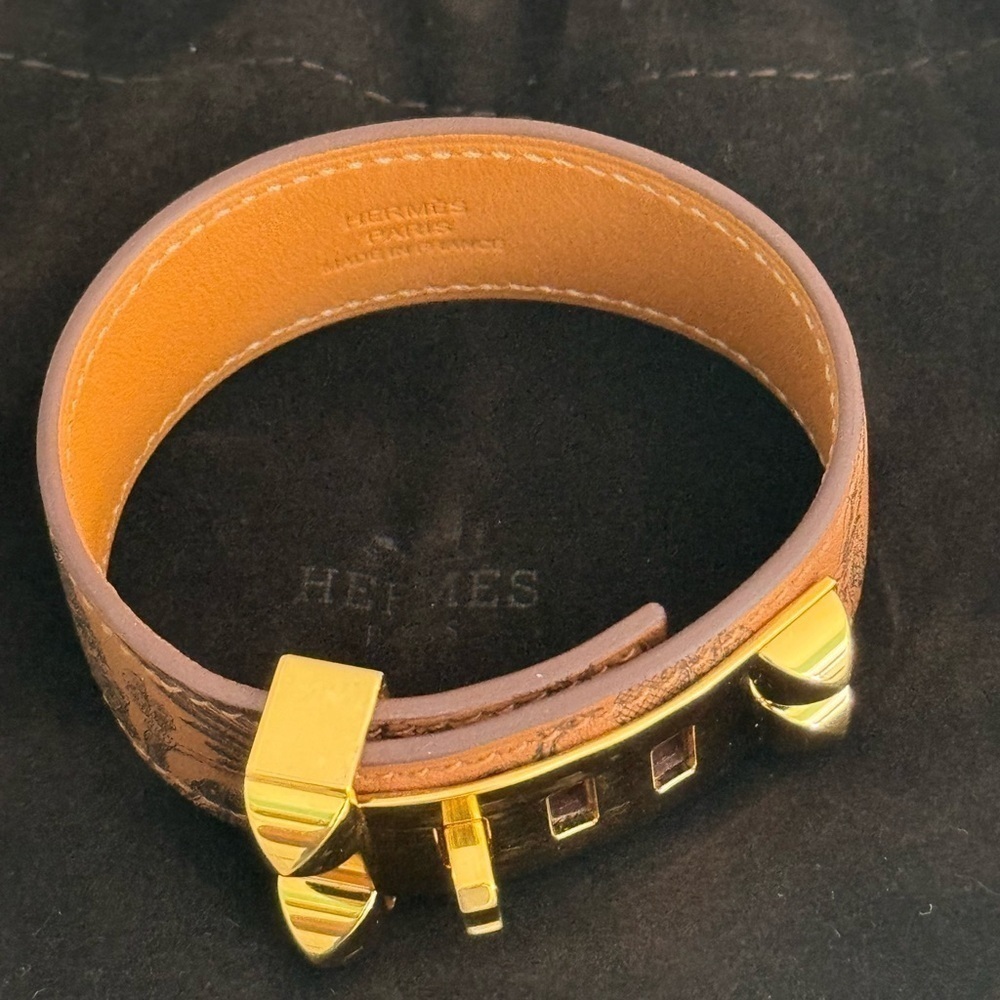Hermes Leather Collier De Chien Medor Tattoo Bracelet T3 RARE  NWOT - Picture 12 of 16